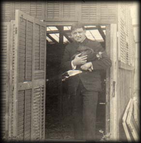 man with chicken
