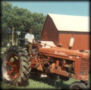 Walt on tractor